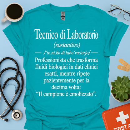 Maglietta Tecnico di Laboratorio – Campione Emolizzato – Regalo Ironico TSRM