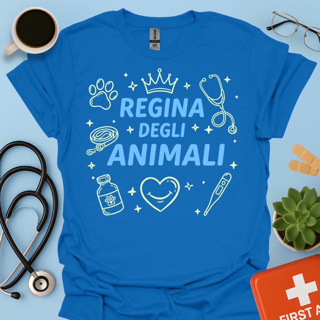 Regina degli Animali - Maglietta per Veterinaria, Assistente e Tecnica Veterinaria