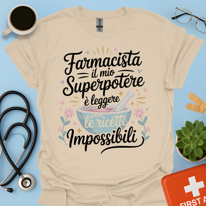 Farmacista il mio superpotere è leggere anche le ricette impossibili — Farmacista Maglietta