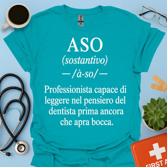 Maglietta ASO Definizione "Legge nel Pensiero" – Regalo Assistente Odontoiatrico