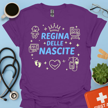 Regina delle Nascite - Maglietta Ostetrica e Neonatologia
