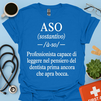 Maglietta ASO Definizione "Legge nel Pensiero" – Regalo Assistente Odontoiatrico