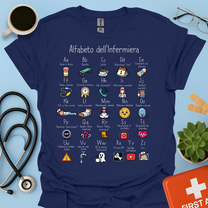 Alfabeto dell'Infermiera Maglietta