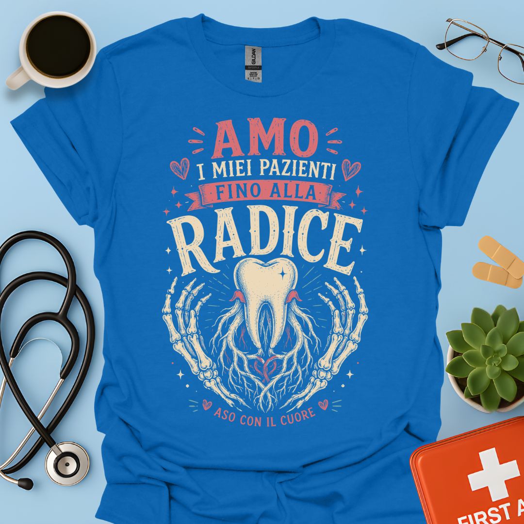 Maglietta ASO "Fino alla Radice" – Regalo Assistente Studio Odontoiatrico