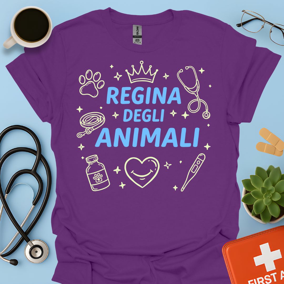 Regina degli Animali - Maglietta per Veterinaria, Assistente e Tecnica Veterinaria