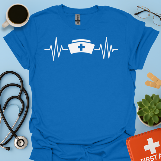 Battito Cardiaco, Linea ECG, Cappello Da Infermiera - Infermiera Maglietta