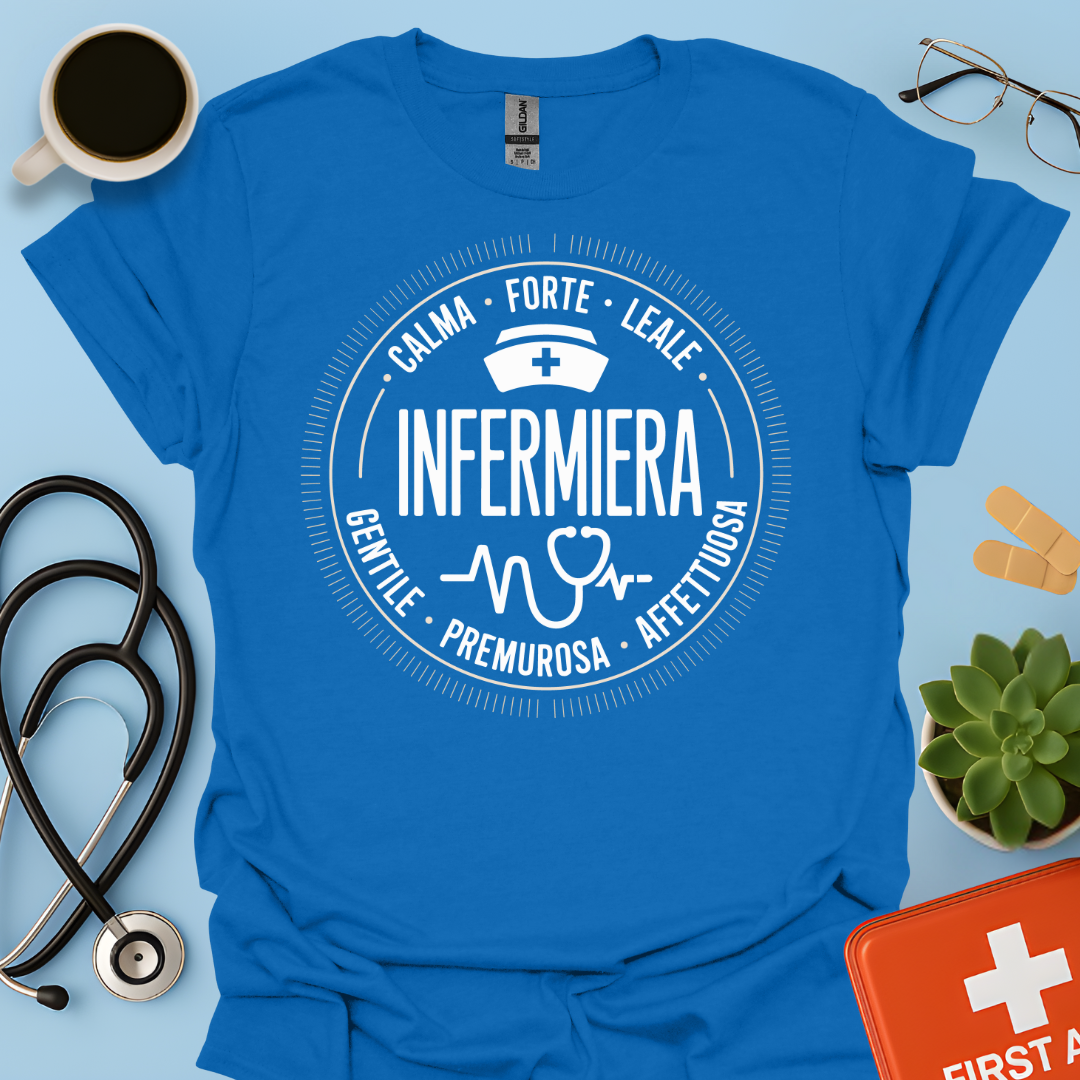 Infermiera Calma Forte Leale Maglietta