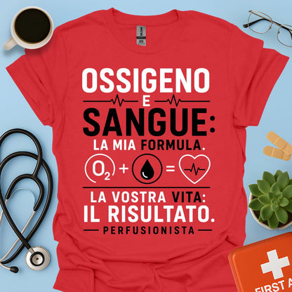 Perfusionista – Maglietta "Ossigeno e Sangue: La Mia Formula"