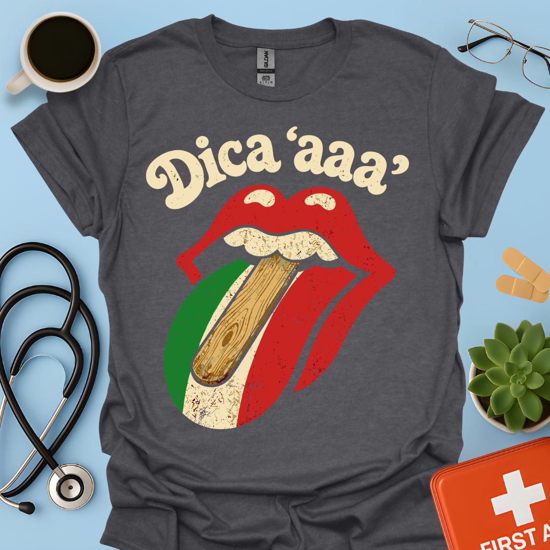 Dica 'aaa' - Maglietta Divertente e Vintage per Medico