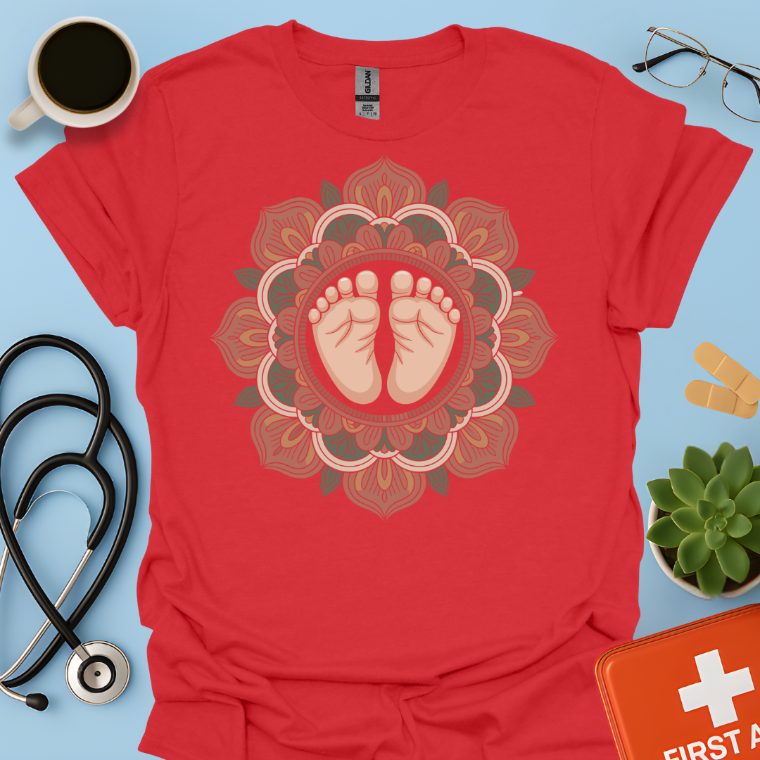 Mandala Piedini Di Neonato – Ostetrica Maglietta