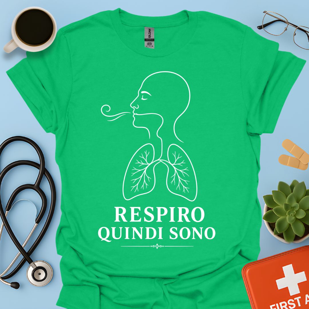 Maglietta Pneumologo – Respiro Quindi Sono - Regalo Medico Polmoni
