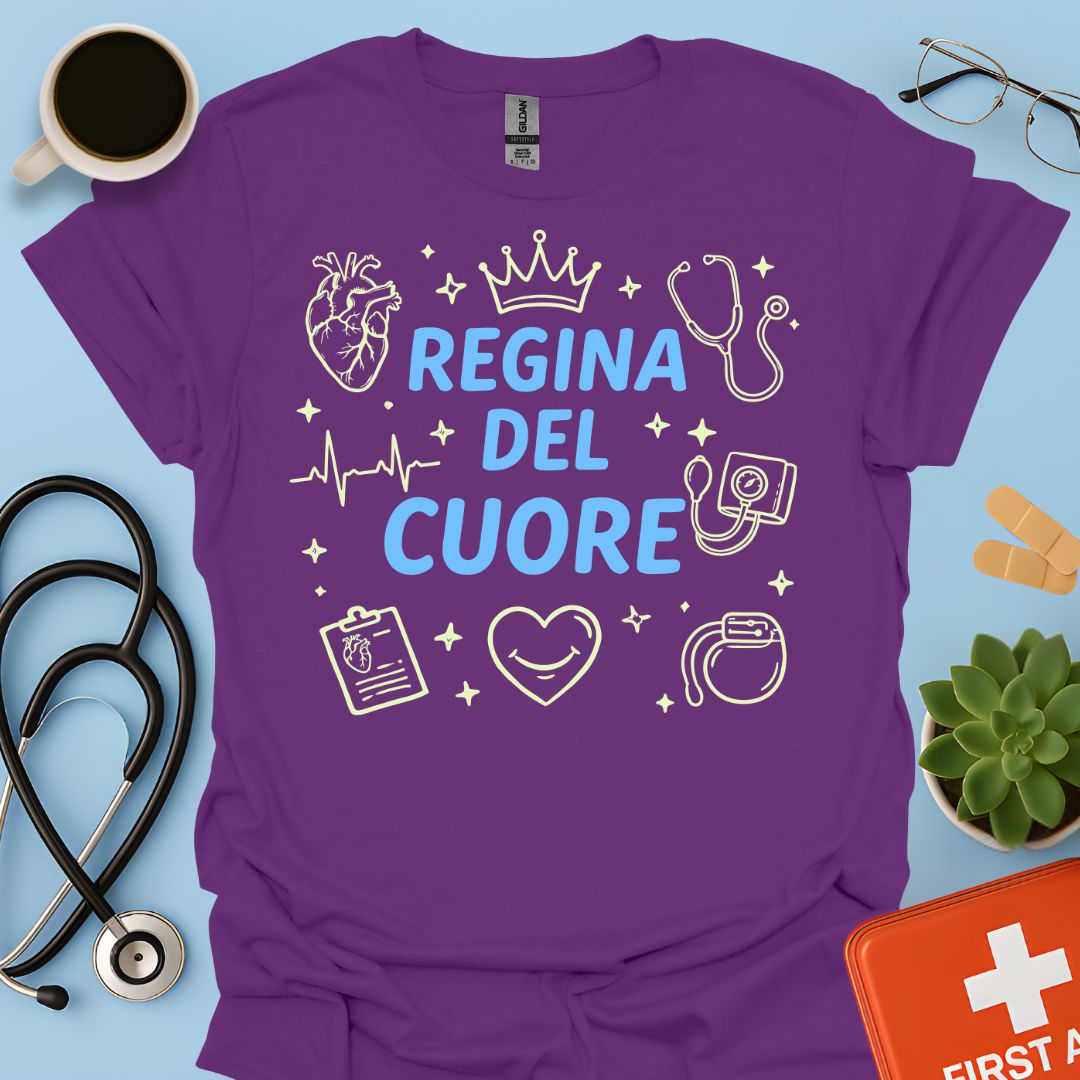 Regina del Cuore - Maglietta per Cardiologa e Infermiera di Cardiologia