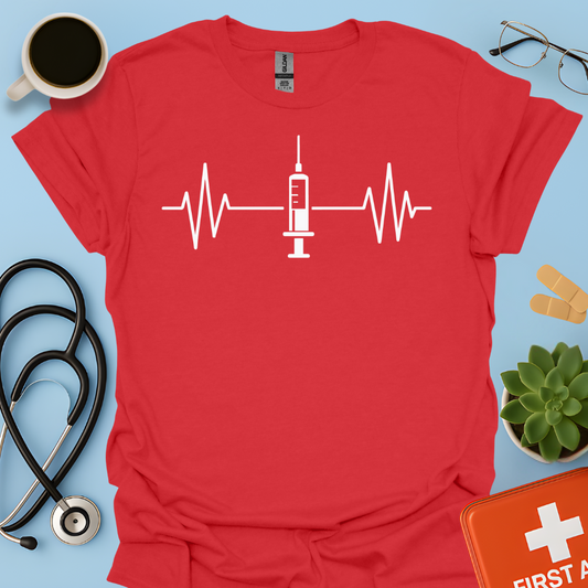 Battito Cardiaco, Linea Ecg, Siringa - Infermiere / Infermiera Maglietta