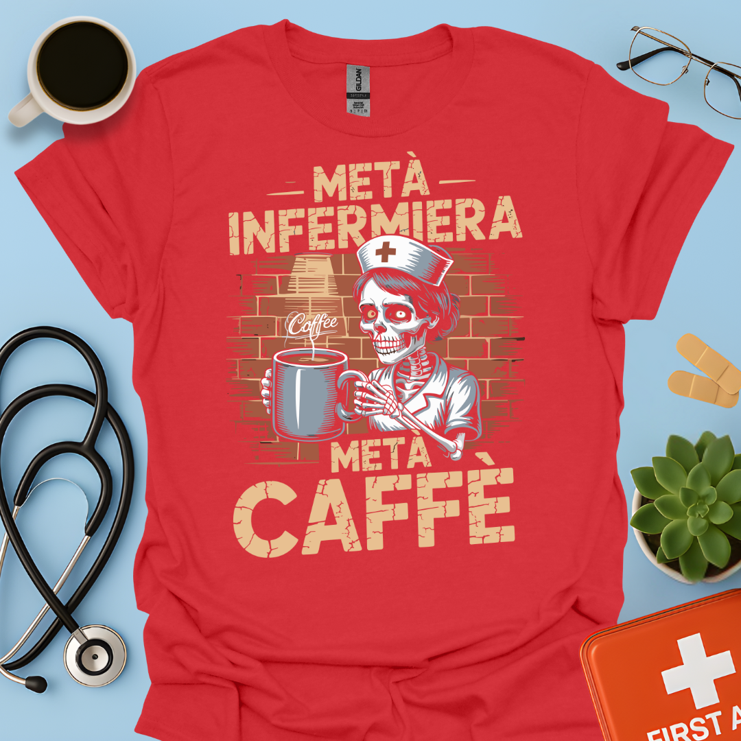 Metà infermiera Metà Caffè - Infermiera Maglietta