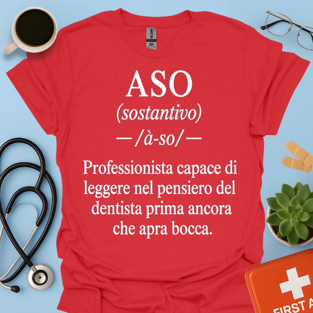 Maglietta ASO Definizione "Legge nel Pensiero" – Regalo Assistente Odontoiatrico