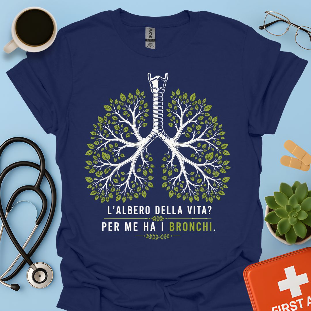 Maglietta Pneumologo – L'Albero della Vita? Per Me Ha i Bronchi