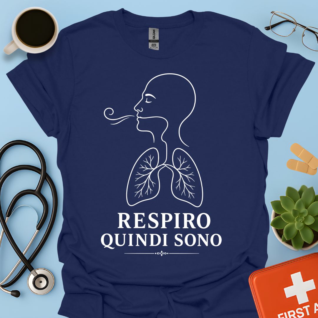 Maglietta Pneumologo – Respiro Quindi Sono - Regalo Medico Polmoni