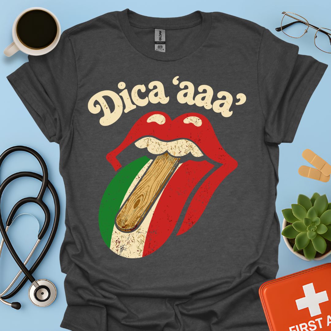 Dica 'aaa' - Maglietta Divertente e Vintage per Medico