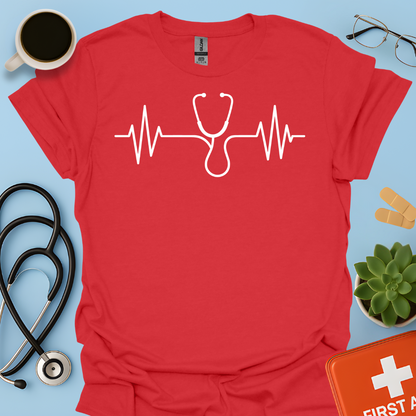 Battito Cardiaco, Linea ECG, Stetoscopio - Dottoressa Dottore Medico Maglietta