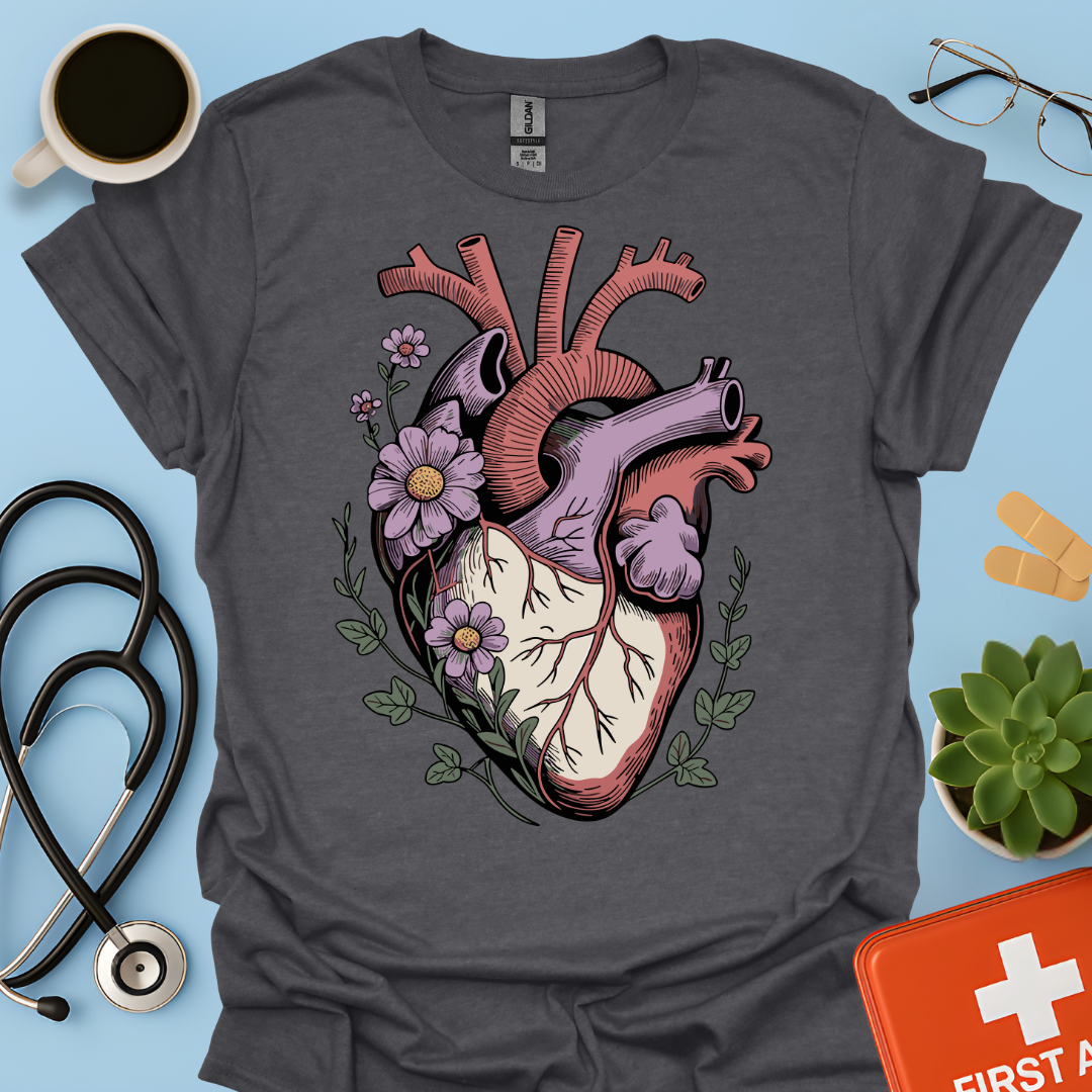 Anatomia Floreale: Cuore Medicina Maglietta