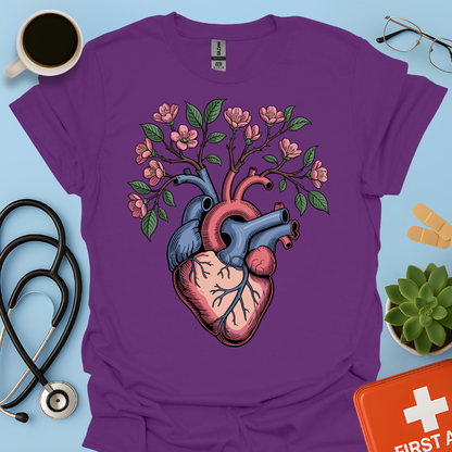 Anatomia Floreale Cuore Medicina Maglietta