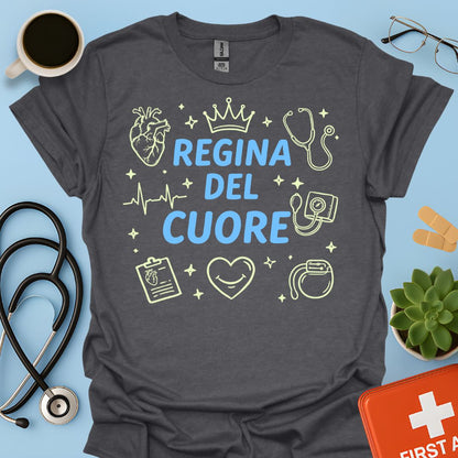 Regina del Cuore - Maglietta per Cardiologa e Infermiera di Cardiologia