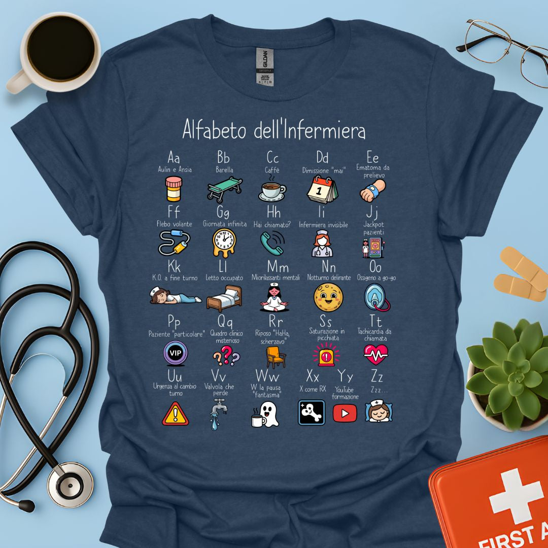 Alfabeto dell'Infermiera Maglietta