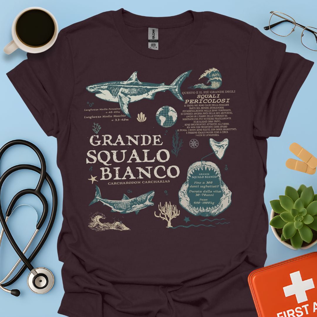 Grande Squalo Maglietta Biologia Marina