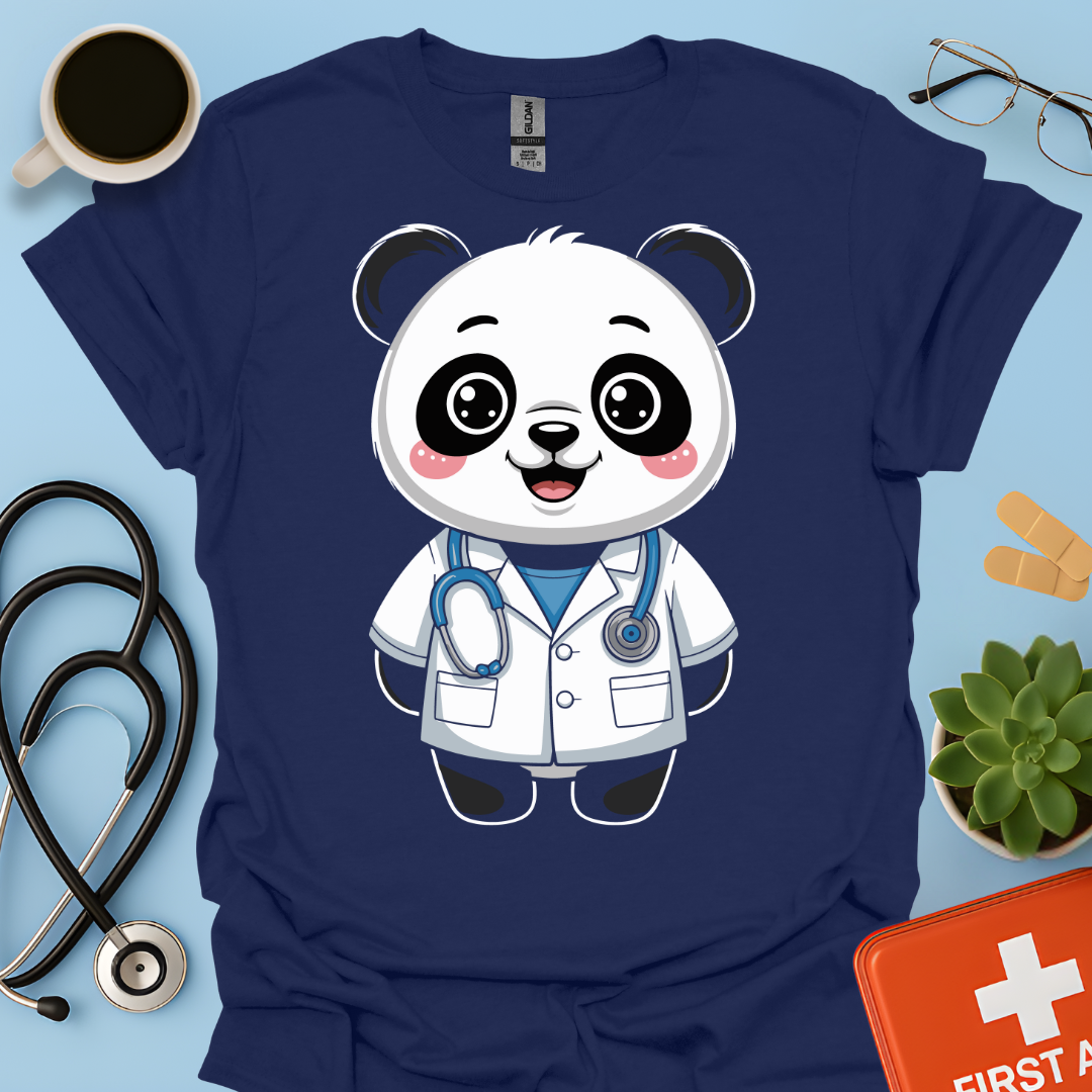 Panda Dottore Carino Maglietta