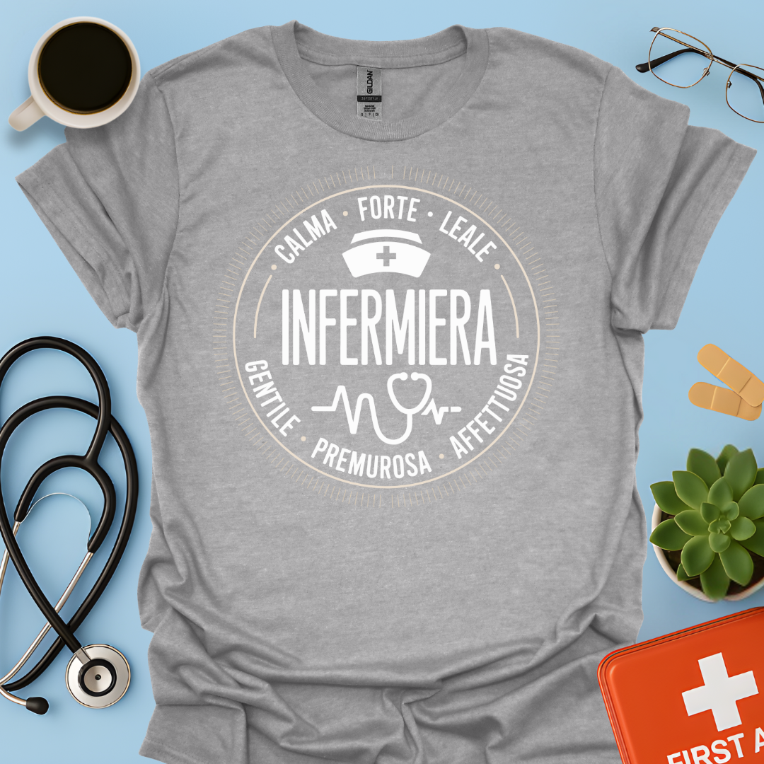 Infermiera Calma Forte Leale Maglietta