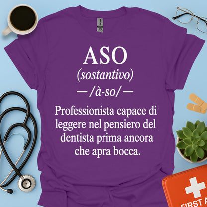 Maglietta ASO Definizione "Legge nel Pensiero" – Regalo Assistente Odontoiatrico