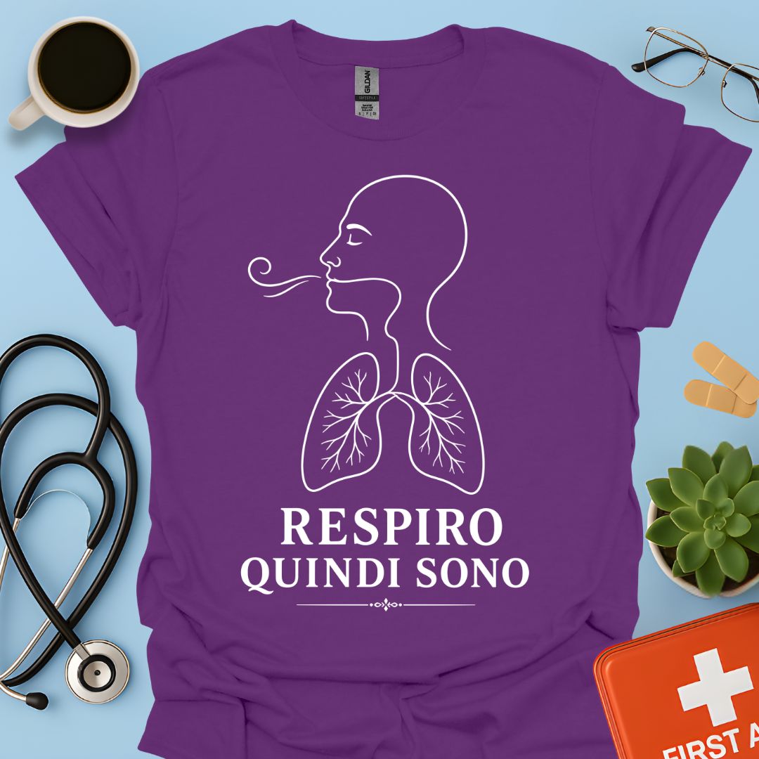 Maglietta Pneumologo – Respiro Quindi Sono - Regalo Medico Polmoni