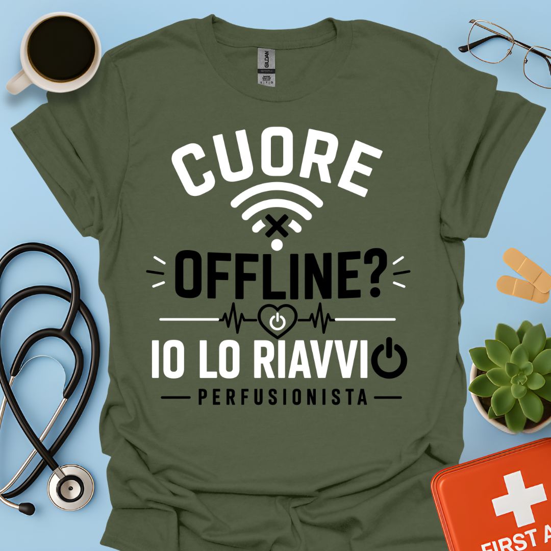 Perfusionista – Maglietta "Cuore Offline? Io Lo Riavvio"