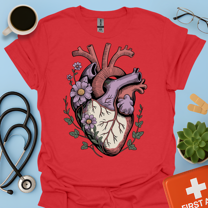 Anatomia Floreale: Cuore Medicina Maglietta