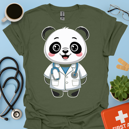 Panda Dottore Carino Maglietta