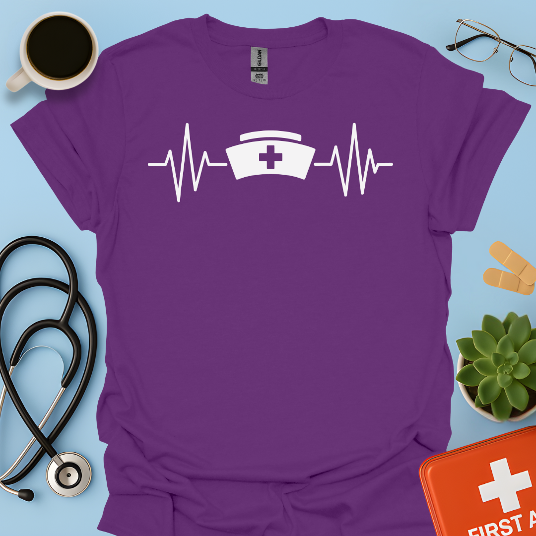 Battito Cardiaco, Linea ECG, Cappello Da Infermiera - Infermiera Maglietta