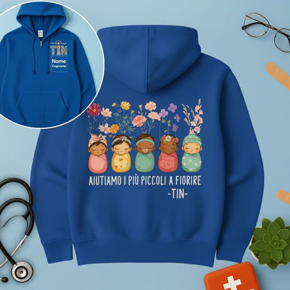 Felpa con cappuccio e zip TIN