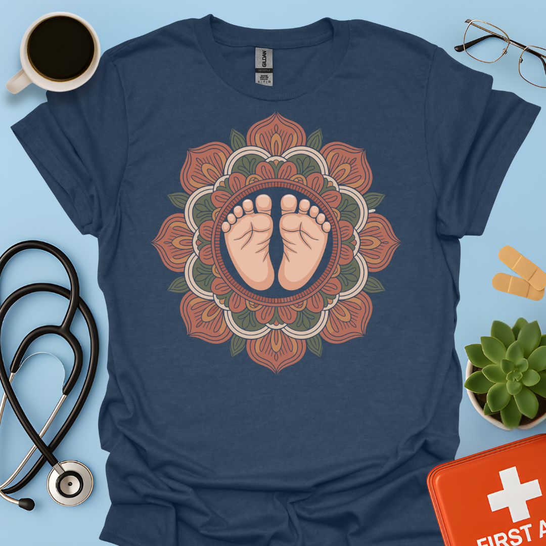 Mandala Piedini Di Neonato – Ostetrica Maglietta