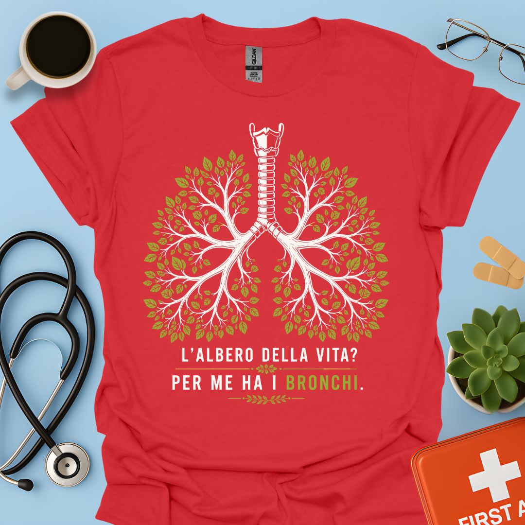 Maglietta Pneumologo – L'Albero della Vita? Per Me Ha i Bronchi