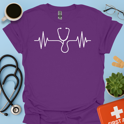 Battito Cardiaco, Linea ECG, Stetoscopio - Dottoressa Dottore Medico Maglietta