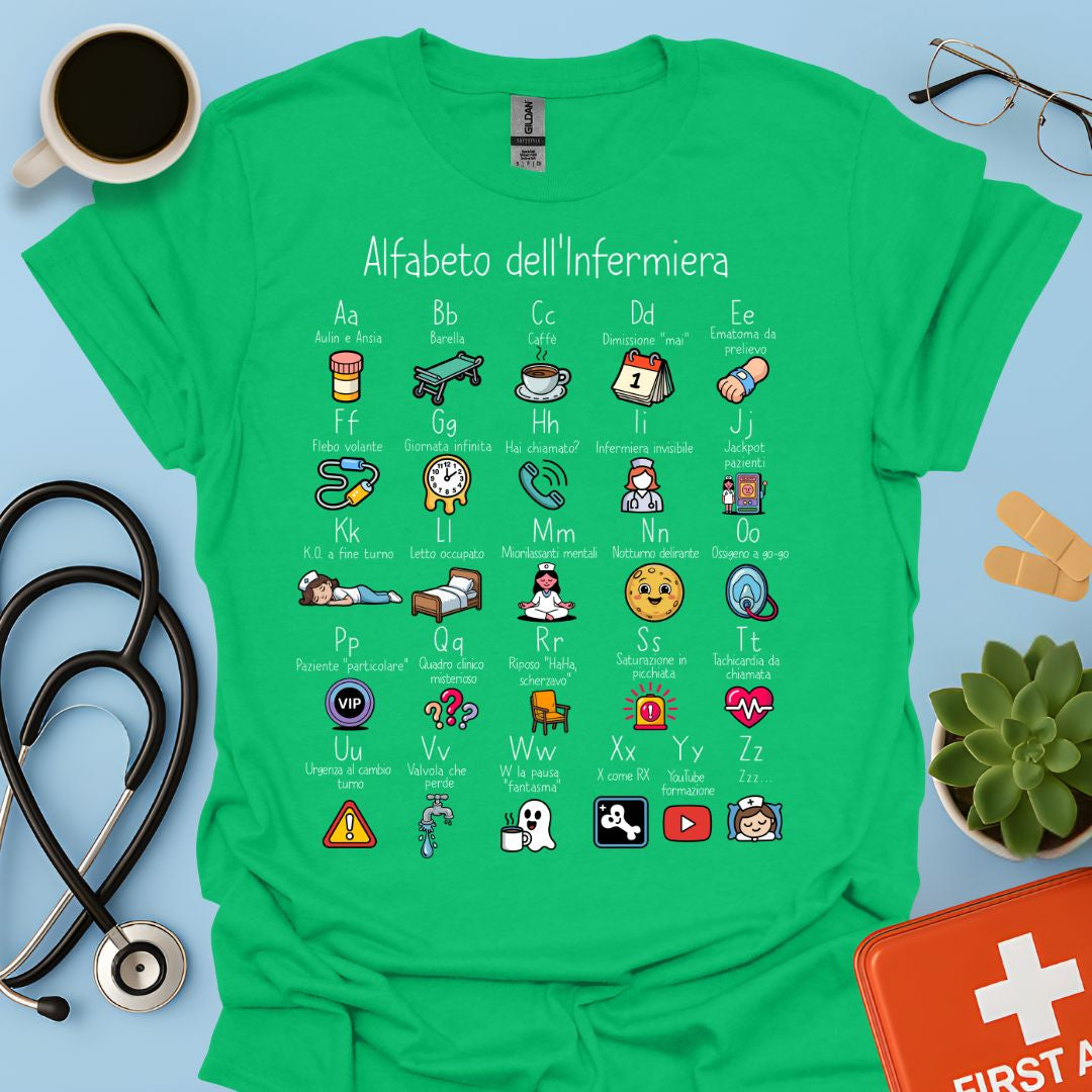 Alfabeto dell'Infermiera Maglietta
