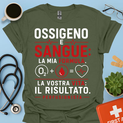 Perfusionista – Maglietta "Ossigeno e Sangue: La Mia Formula"