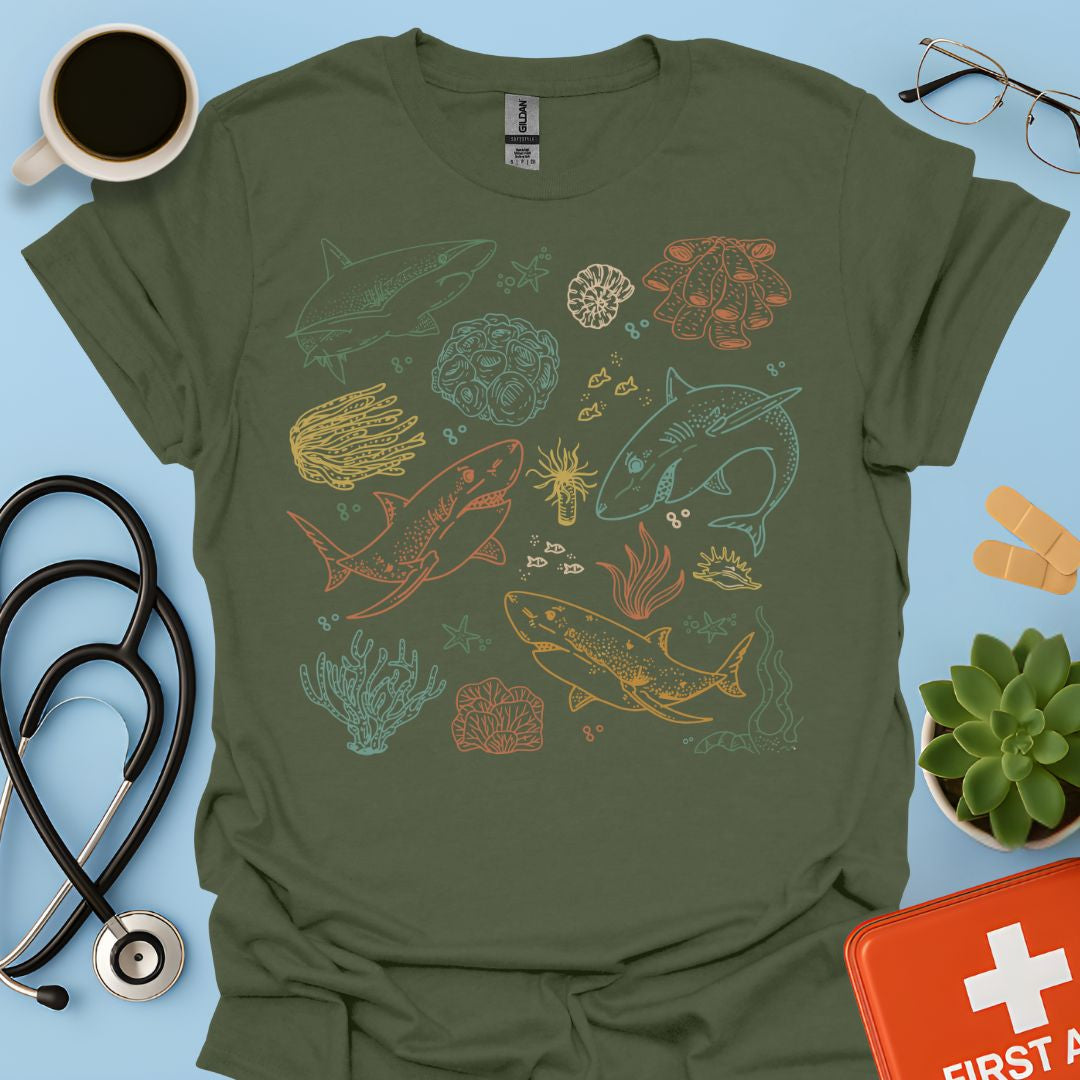 Squali Maglietta Biologia Marina