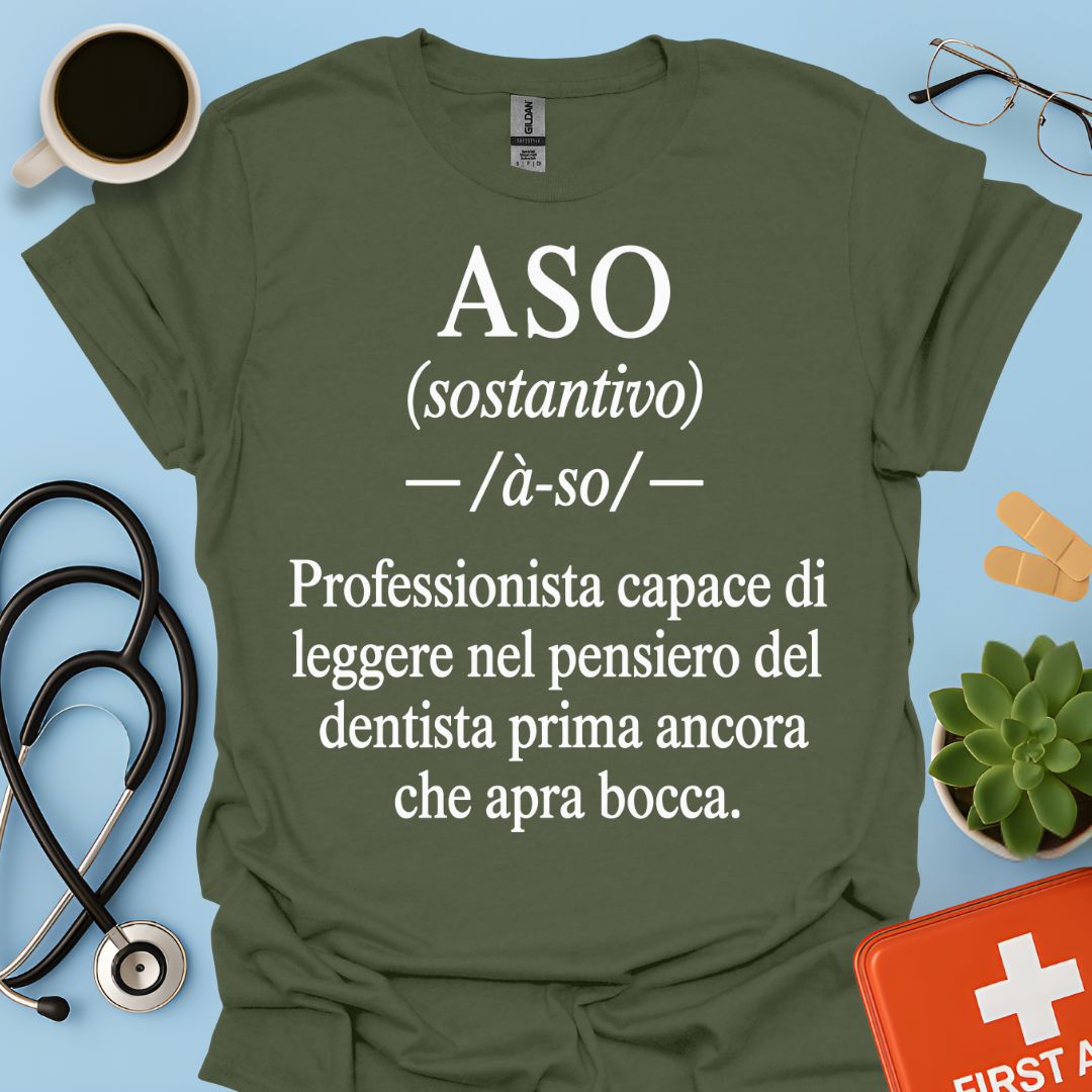 Maglietta ASO Definizione "Legge nel Pensiero" – Regalo Assistente Odontoiatrico