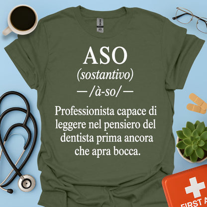 Maglietta ASO Definizione "Legge nel Pensiero" – Regalo Assistente Odontoiatrico