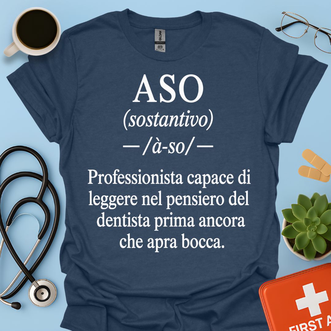 Maglietta ASO Definizione "Legge nel Pensiero" – Regalo Assistente Odontoiatrico