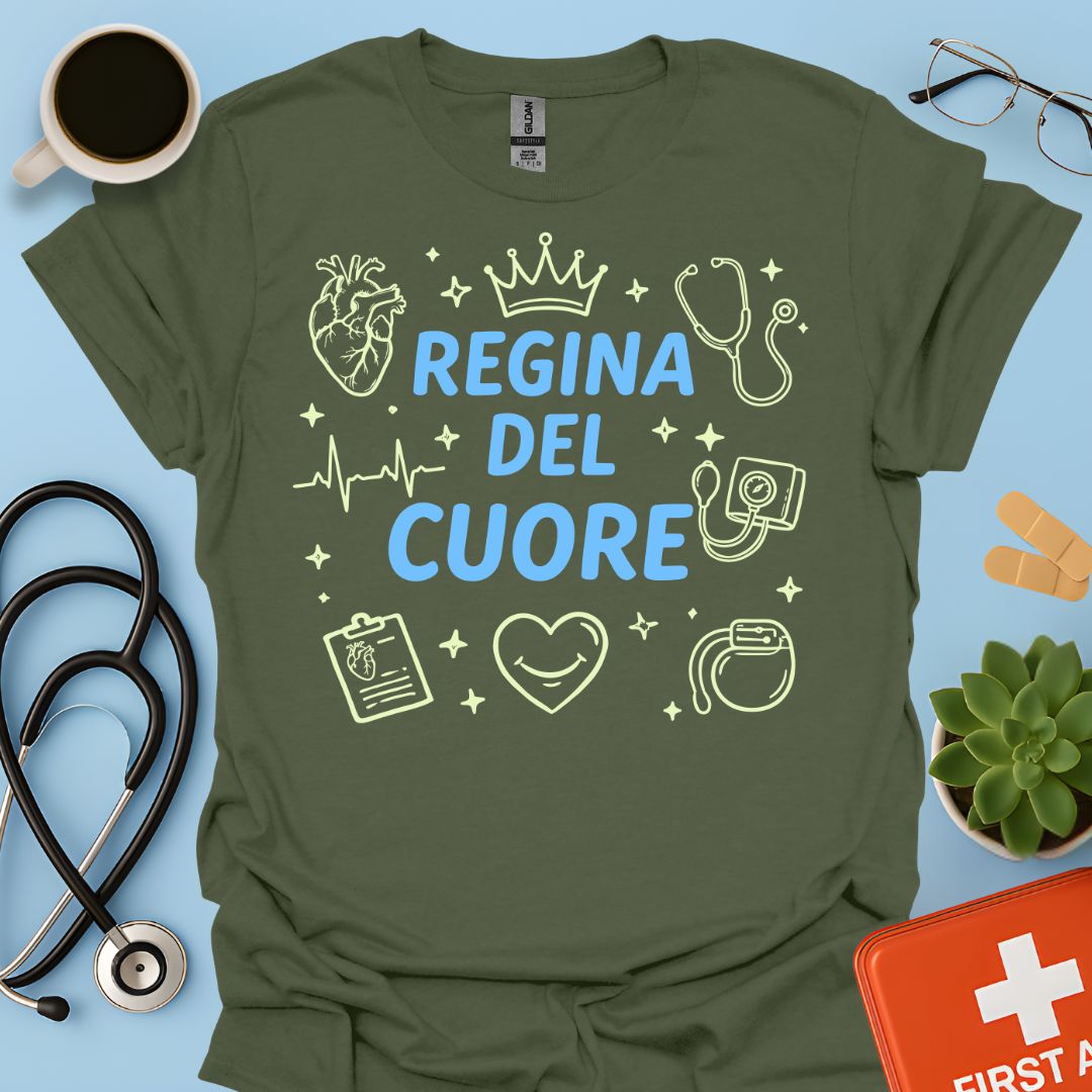 Regina del Cuore - Maglietta per Cardiologa e Infermiera di Cardiologia