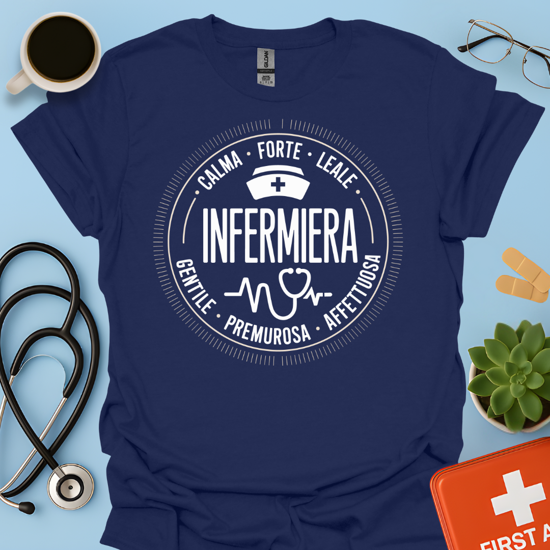 Infermiera Calma Forte Leale Maglietta