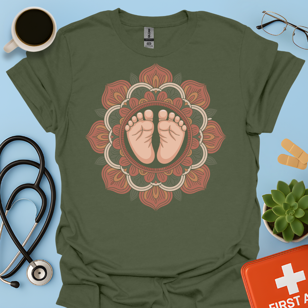 Mandala Piedini Di Neonato – Ostetrica Maglietta