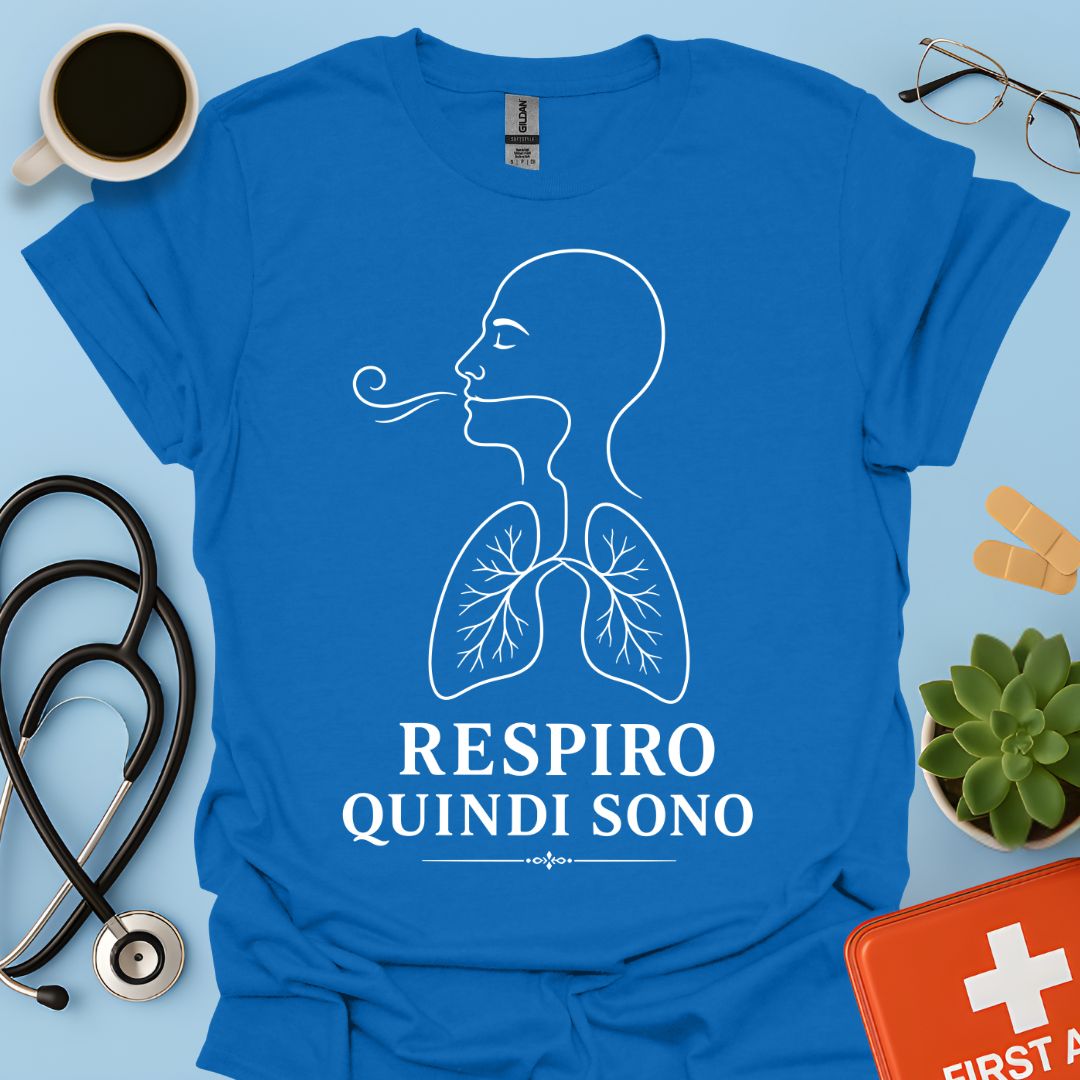 Maglietta Pneumologo – Respiro Quindi Sono - Regalo Medico Polmoni